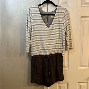 Elevenses Striped Gray and Black Jumpsuit